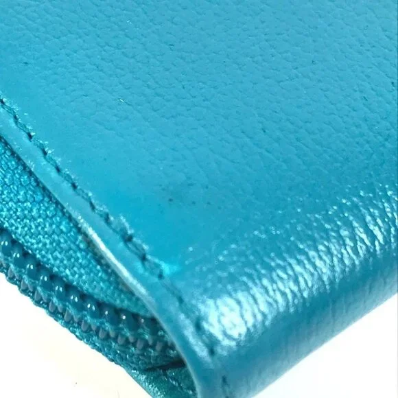 CHANEL Camellia CC CC Mark Zip Around Long Wallet Long Wallet Leather blue